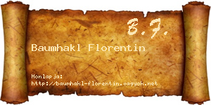 Baumhakl Florentin névjegykártya